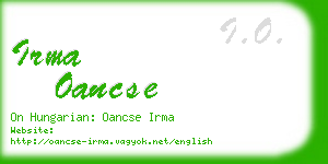 irma oancse business card